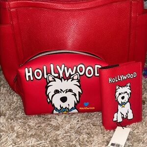 Marc Tetro  Hollywood Dog Print bag w/passport holder